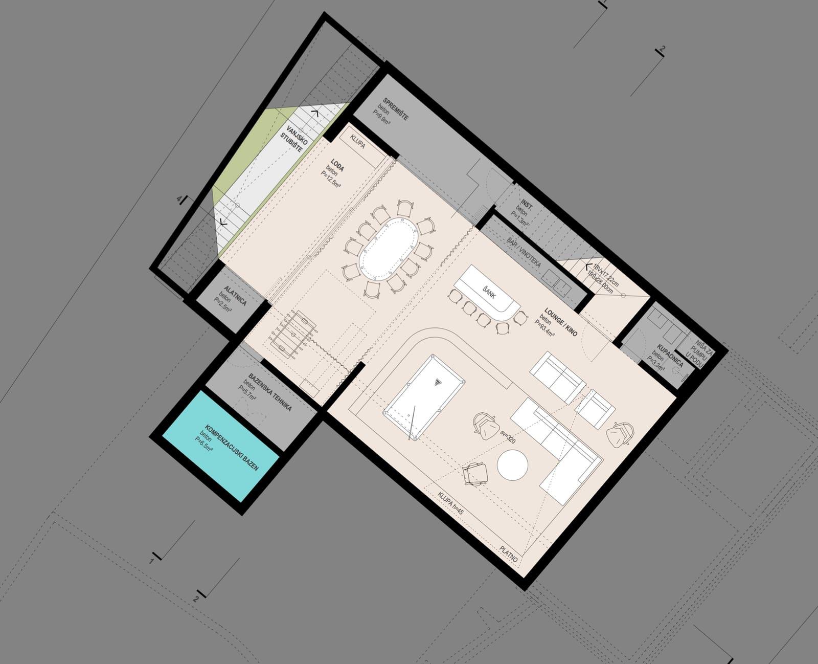 Untergeschoss – Villa Sevid